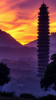 01780-4204938062-tower in hills, trees in foreground, sunset, golden hour, realism, photo.png